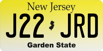 NJ license plate J22JRD