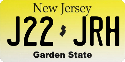 NJ license plate J22JRH