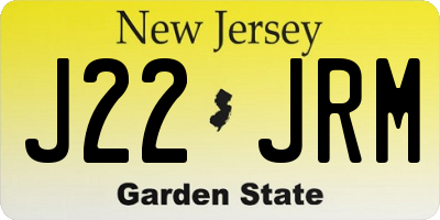 NJ license plate J22JRM