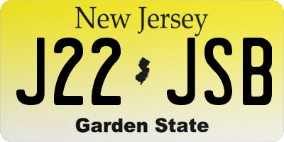 NJ license plate J22JSB