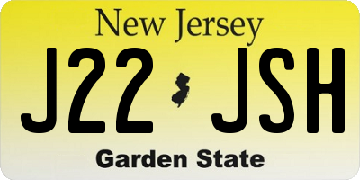 NJ license plate J22JSH