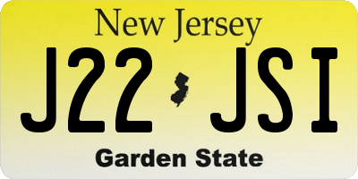 NJ license plate J22JSI