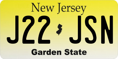 NJ license plate J22JSN