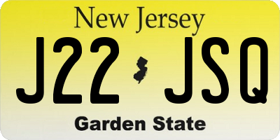 NJ license plate J22JSQ