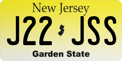 NJ license plate J22JSS