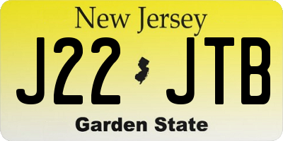 NJ license plate J22JTB