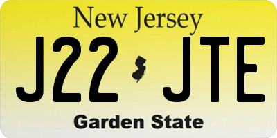 NJ license plate J22JTE