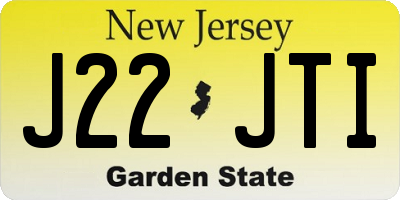 NJ license plate J22JTI