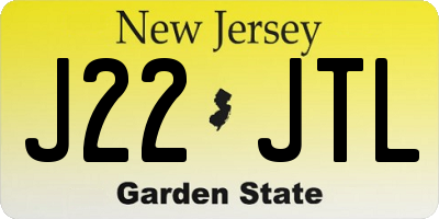 NJ license plate J22JTL