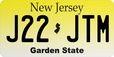 NJ license plate J22JTM