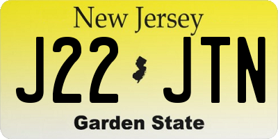 NJ license plate J22JTN