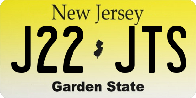 NJ license plate J22JTS