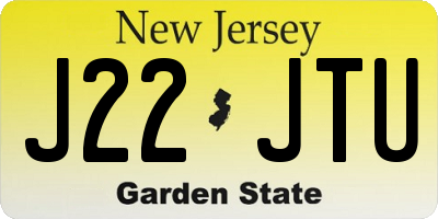 NJ license plate J22JTU