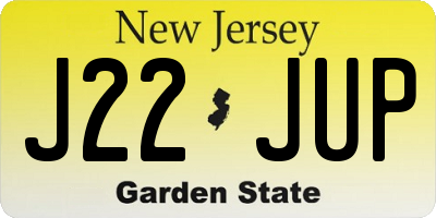 NJ license plate J22JUP