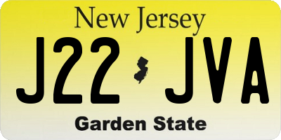 NJ license plate J22JVA