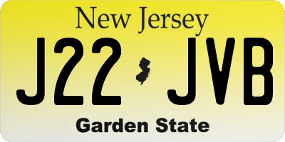 NJ license plate J22JVB