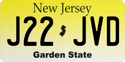 NJ license plate J22JVD