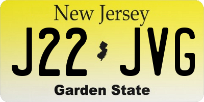 NJ license plate J22JVG