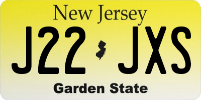 NJ license plate J22JXS