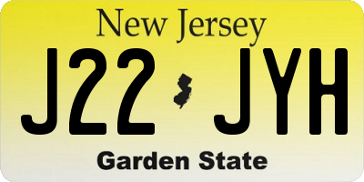 NJ license plate J22JYH