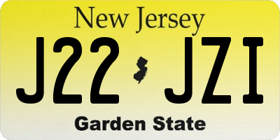 NJ license plate J22JZI