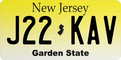 NJ license plate J22KAV