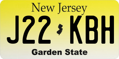 NJ license plate J22KBH