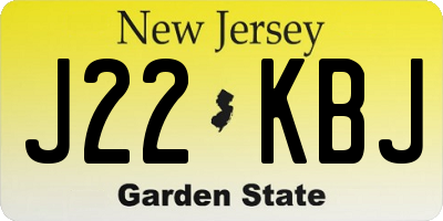 NJ license plate J22KBJ