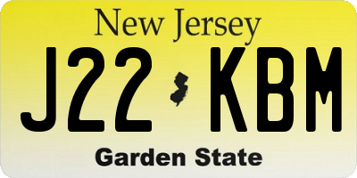 NJ license plate J22KBM