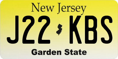 NJ license plate J22KBS