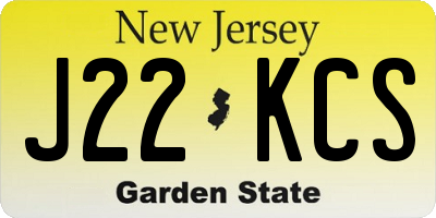 NJ license plate J22KCS