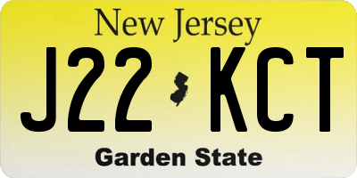 NJ license plate J22KCT