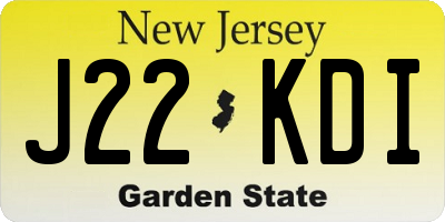 NJ license plate J22KDI