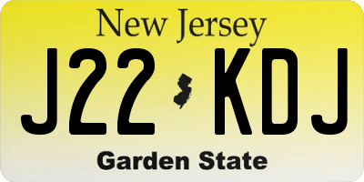 NJ license plate J22KDJ