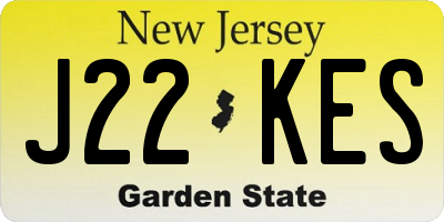 NJ license plate J22KES