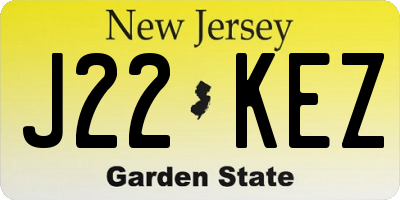 NJ license plate J22KEZ