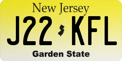NJ license plate J22KFL