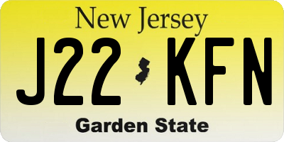 NJ license plate J22KFN