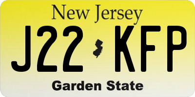 NJ license plate J22KFP