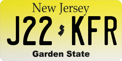 NJ license plate J22KFR