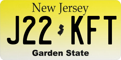 NJ license plate J22KFT