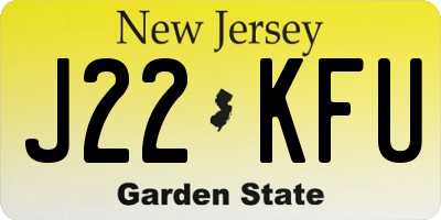 NJ license plate J22KFU