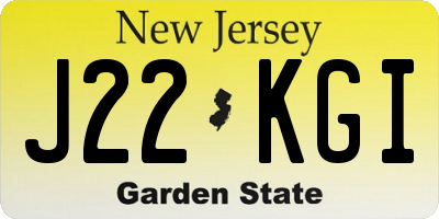 NJ license plate J22KGI