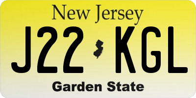 NJ license plate J22KGL