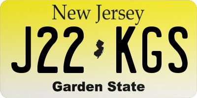 NJ license plate J22KGS