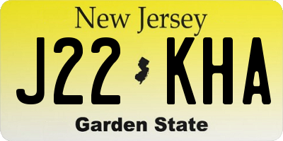 NJ license plate J22KHA