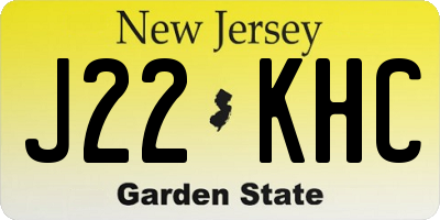 NJ license plate J22KHC