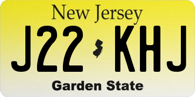 NJ license plate J22KHJ