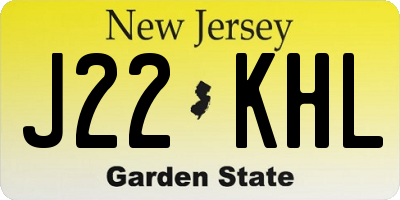 NJ license plate J22KHL