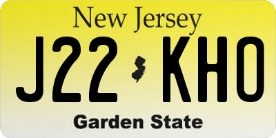 NJ license plate J22KHO